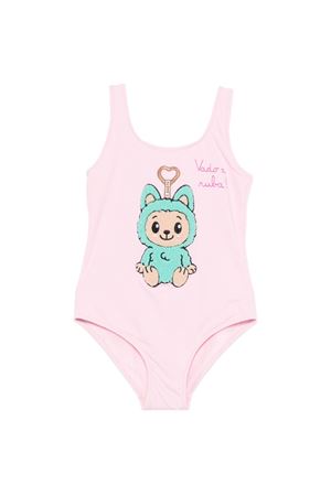 Pink swimsuit with Labubu print SAINT BARTH KIDS | CARA00100960L
